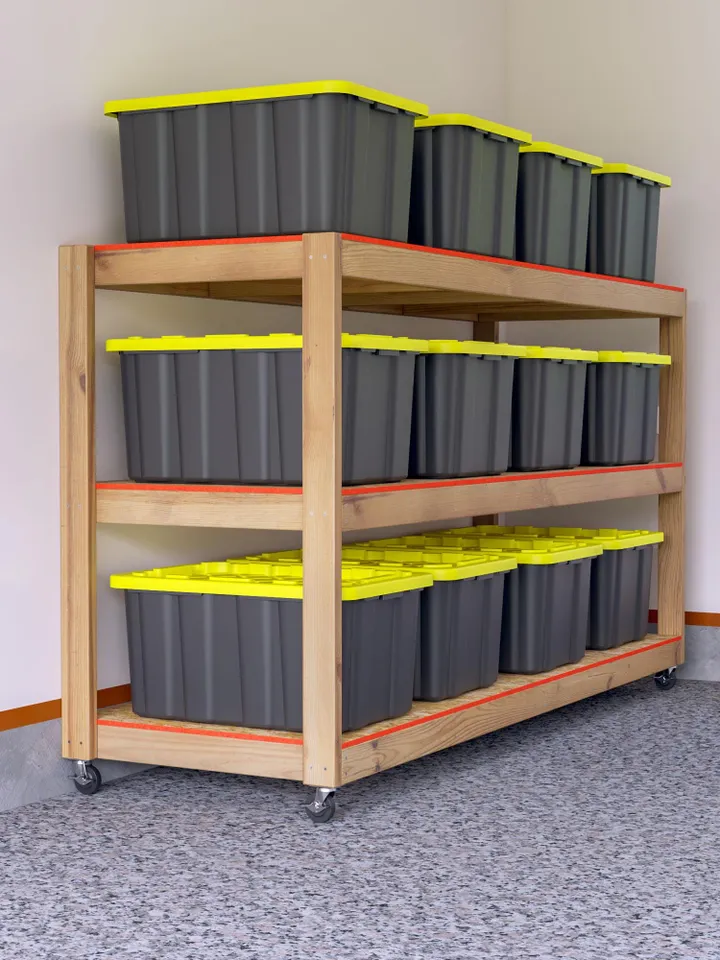 DIY 32x96 Movable Garage Shelves Plans, PDF