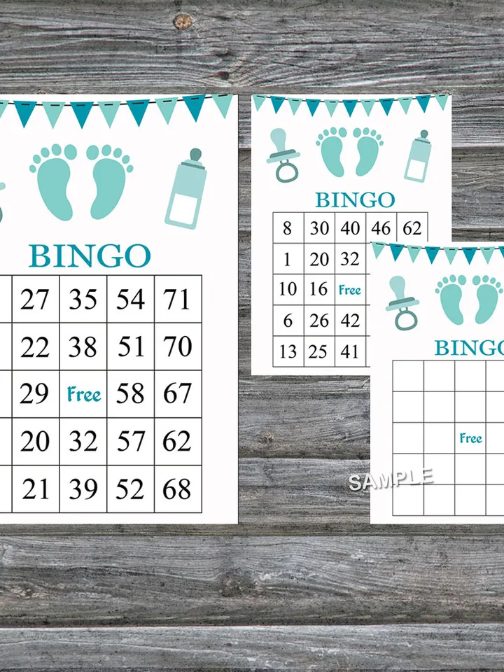 Baby Feet bingo cards,It's a boy bingo game bingo game,Baby Feet printable bingo,60 Bingo Cards,INSTANT DOWNLOAD--