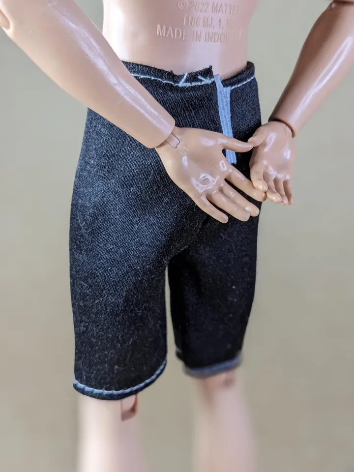 Black shorts for 12 inch fashion male dolls