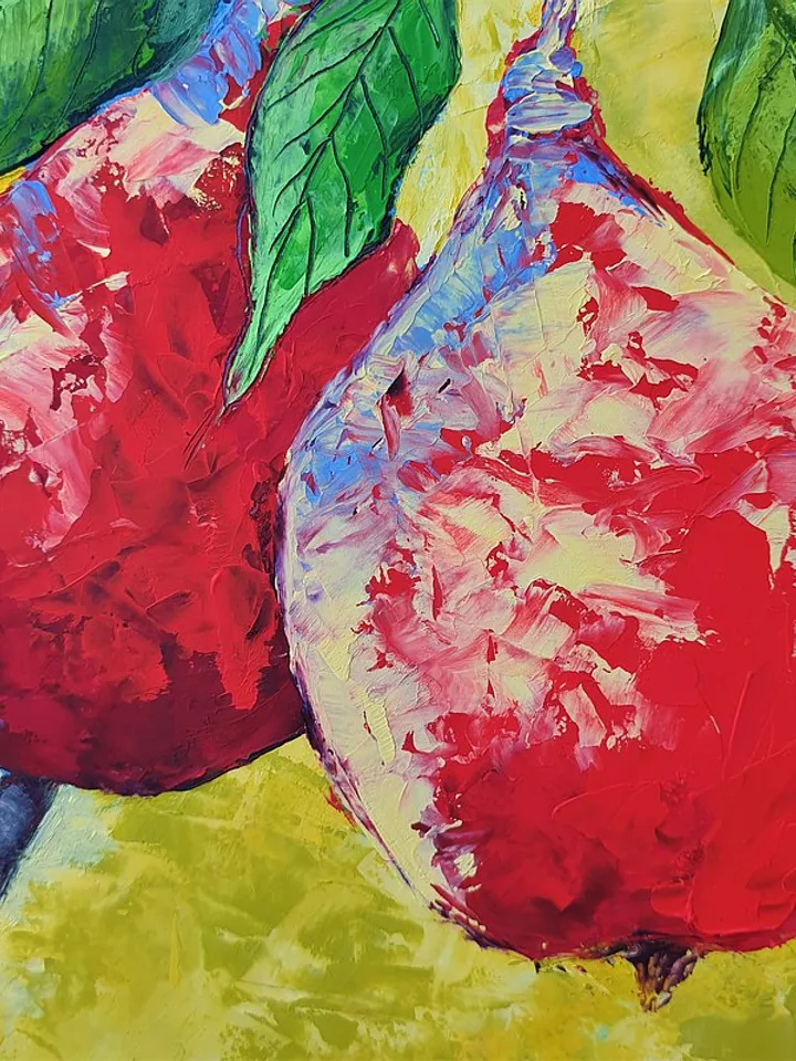 Pear Painting Fruit Original Art Food Wall Art Kitchen Small Oil Painting