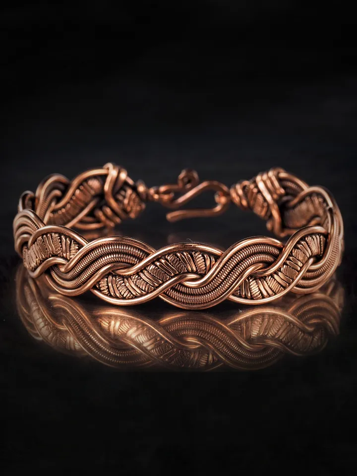 Wire wrapped copper bracelet for woman Antique style copper jewelry WireWrapArt
