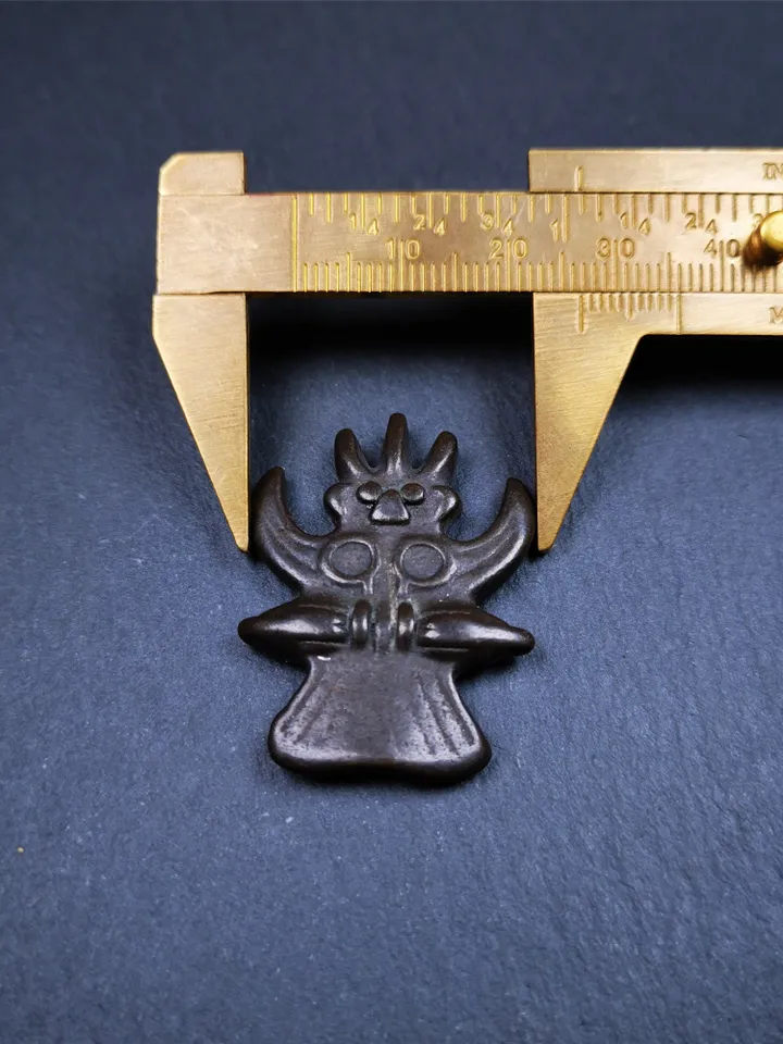 Gandhanra Antique Tibetan Buddhist Amulet Pendant,Garuda,Garula,Suparna,Golden-winged Bird,Made of Thokcha, 1.38"