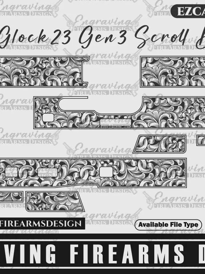 Engraving Firearms Design Glock23 Gen3 Scroll Design