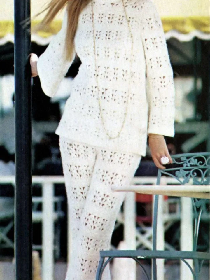 crochet pants and top Patterns pantsuit lace women pattern set trousers tunic crochet pattern pdf