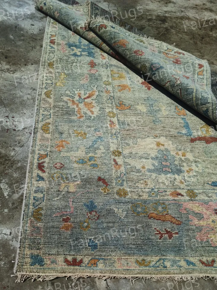 10X14 Gray Oushak rug muted multi size 8x10/9x12/10x14 Hand-knotted Vintage Oushak Wool Area Rug for Living Room, Dining room. oushak rug