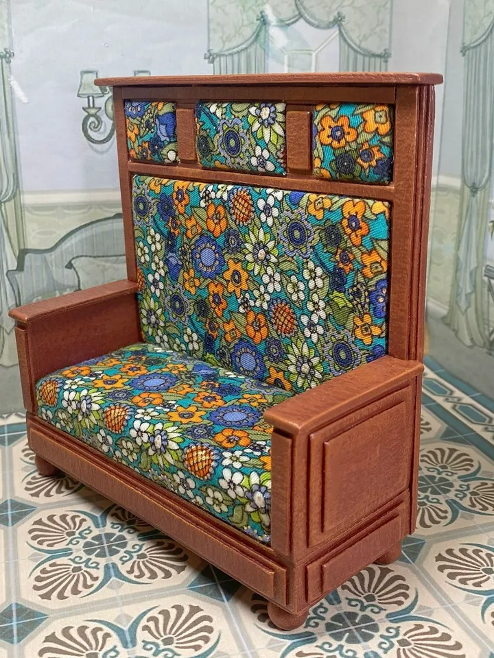 Sofa for dollhouse. Handmade. 1:12.