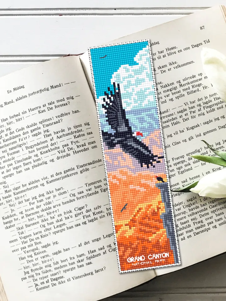 Grand Canyon national park bookmark cross stitch pattern PDF instant download Nature cross stitch chart, Digital bookmark pattern PDF #B188