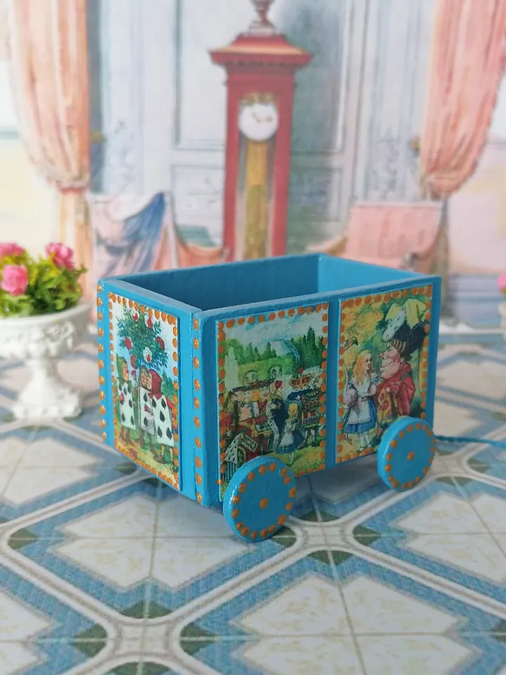 Trolley for dollhouse. Doll toy.1:12 scale.