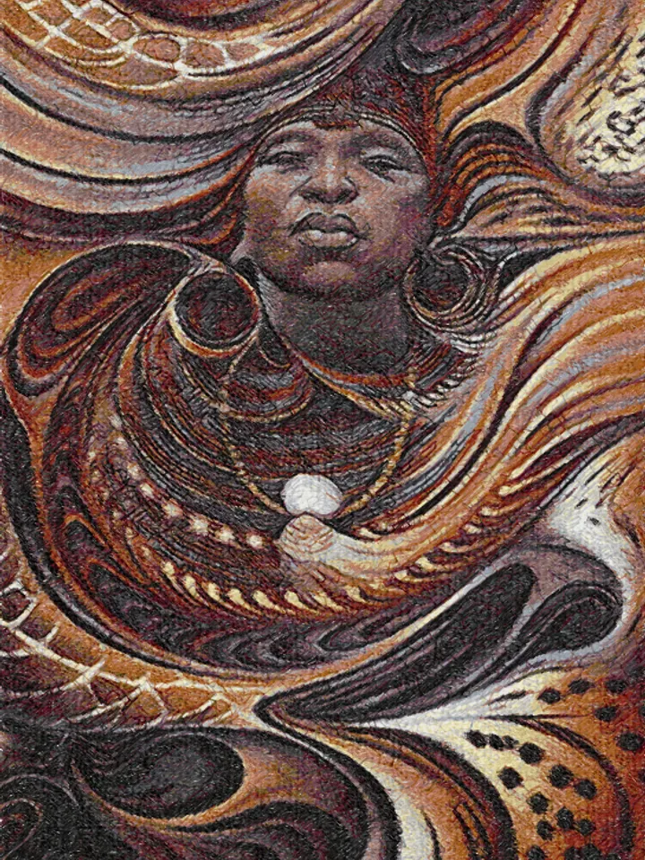 Africa 2 man photo stitch Embroidery Design