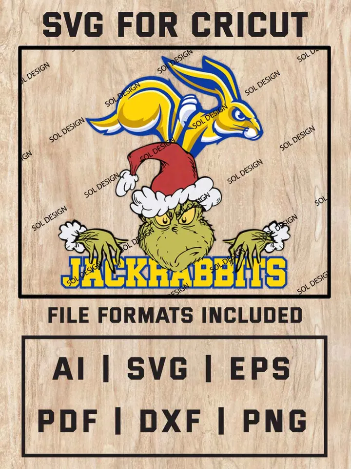 Grinch South Dakota State Jackrabbits SVG, NCAA SVG Design, NCAA SDSU Jackrabbits SVG, NCAA Jackrabbits Cricut, Christmas Svg, Grinch svg, Digital Download