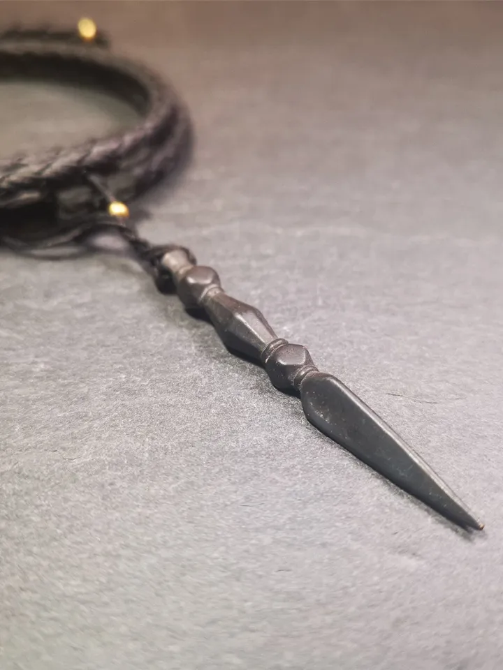 Gandhanra Handmade Tibetan Amulet ,Kila(Dorje Phurba) , Trantic Buddhism Ritual Implement Pendant,Made of Copper,Black type,2.2"