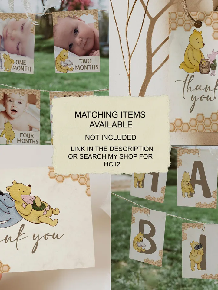 Editable Chips Bag Label Birthday Party; Winnie the Pooh 1st Birthday; Printable Chips Bag Potato Label; Winnie Pooh Party Decoration; hc12