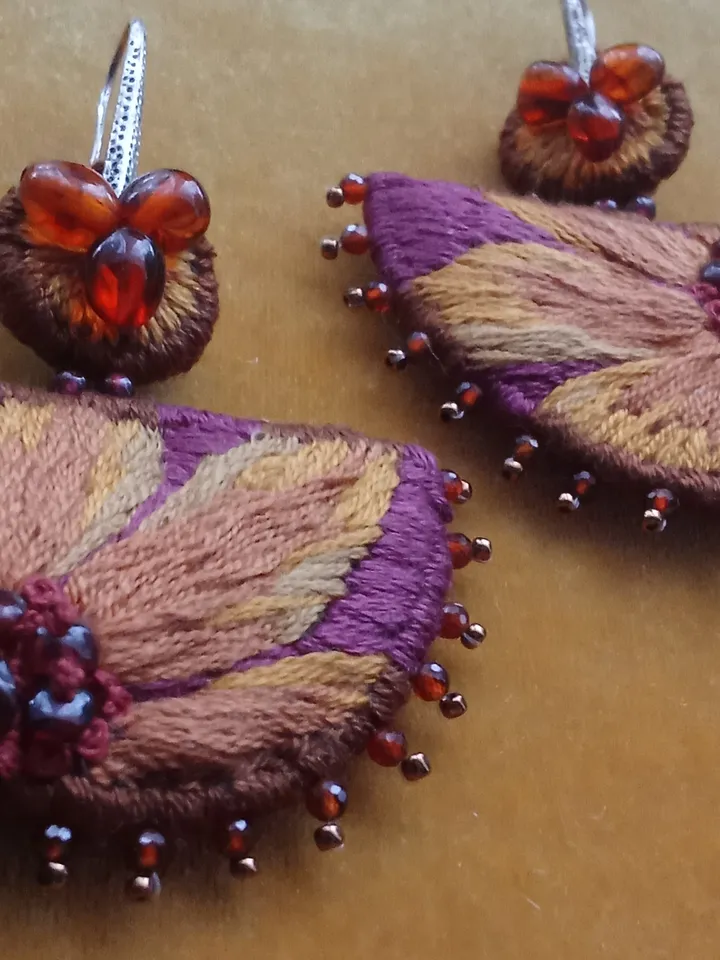 "Golden cosmea" earrings