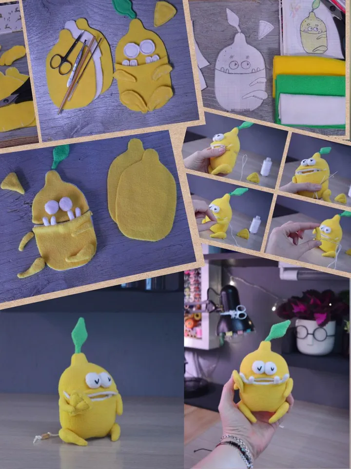 PDF Plush Lemon Pattern – Fleece Softie Toy Tutorial