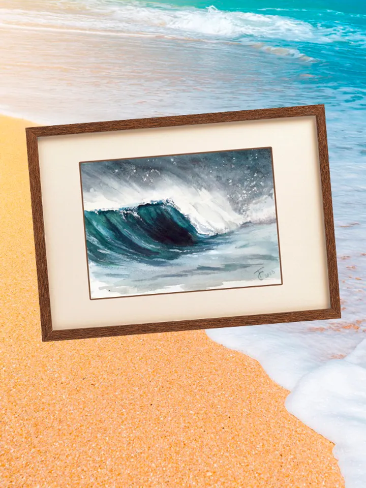 Wave. Sea voyages watercolor series 21x15 cm (8.28 х 5,9 inches)