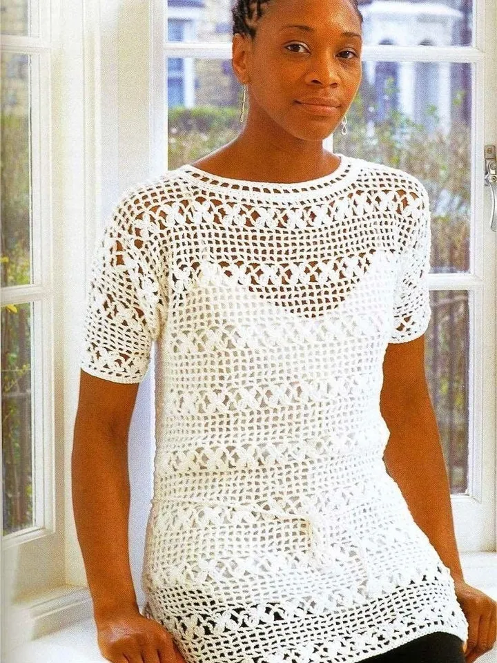 Crochet tunic pattern, lace tunic crochet, lace sweater crochet, cover up crochet, instant download pdf