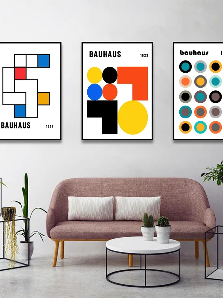 Bauhaus Poster Set of 12, green bauhaus poster, pink bauhaus poster, bauhaus print art, black bauhaus poster, Bauhaus Exhibition, digital