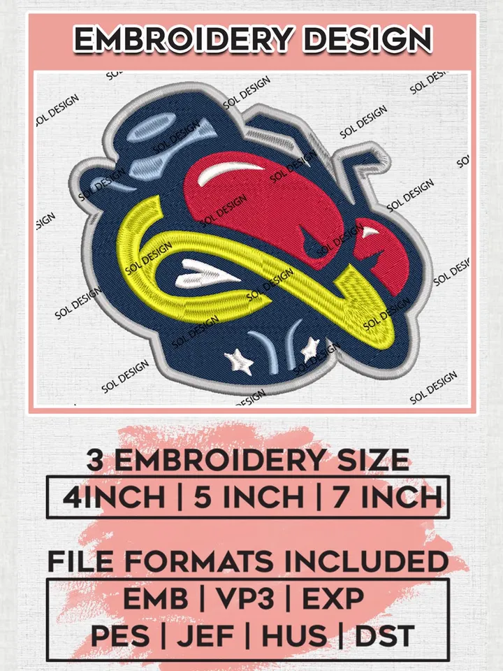 NHL Columbus Blue Jackets Head Mascot Logo Embroidery Files, NHL Columbus Blue Jackets Team Embroidery Designs, NHL Embroidery Designs, NHL Machine Embroidery Designs, Digital Download