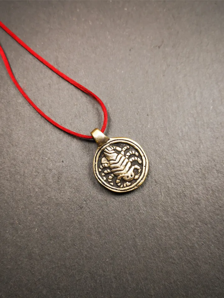 Gandhanra Handmade Tibetan Amulet,Scorpion Guru of Padmasambhava, Buddhist Scorpion Pendant, Made of Brass,0.87&quot;