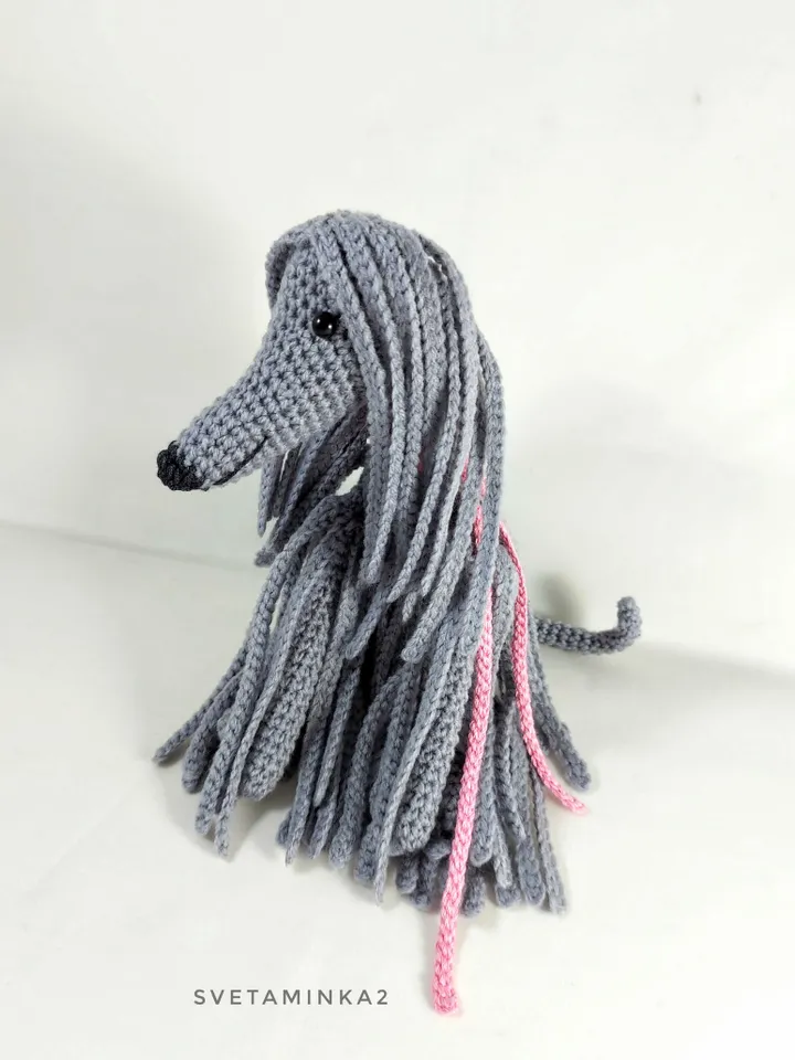 Afghan Hound Crochet Pattern Amigurumi Dog. Digital Download. PDF.