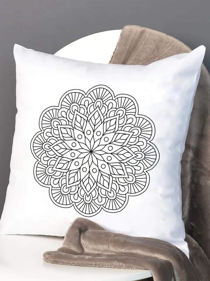 Flower mandala blackwork pattern PDF download Mandala ornament Backstitch chart, Blackwork mandala hand embroidery PDF, Mandala art #W45