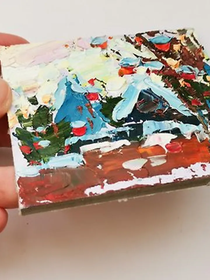Kawagoe Painting 油畫原作 Original Art 手工油畫 Small 油畫 Japan Landscape Snow Artwork