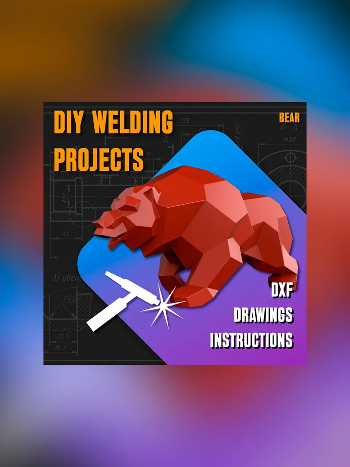 Welding Project Plans Drawings Bear (DXF, PDF)