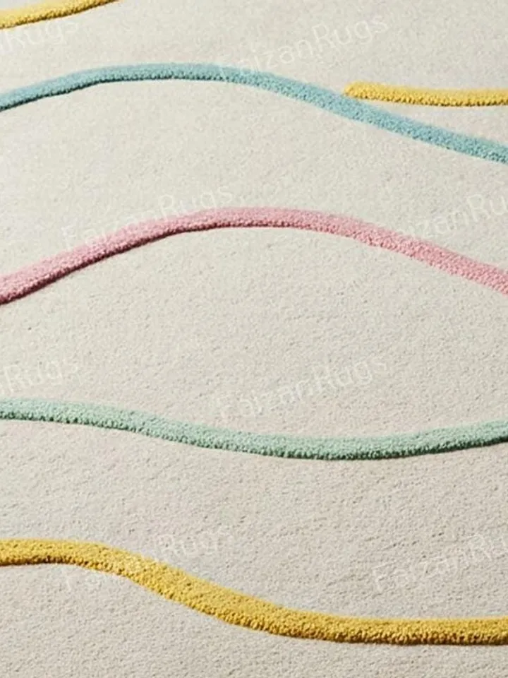 Multi-color rug, hand-tufted modern rug, handmade wool carving rug, large area rug, rugs for living room, bedroom rug, 8x10, 9x12, 10x14.