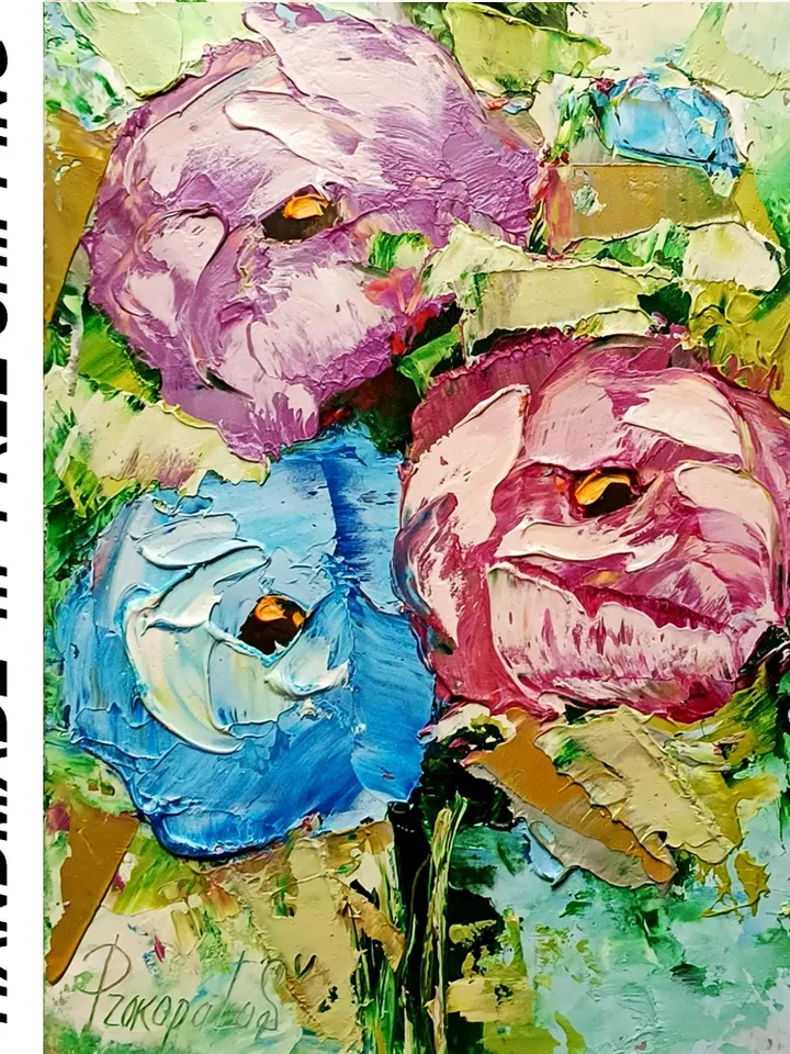 Peony painting Flowers original oil painting Small Original art Peonies wall art Pink peonies artwork Floral New home gifts 7x5 in