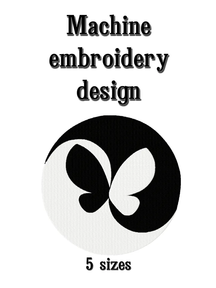 Butterfly silhouette embroidery design. Chinese embroidery files. Embroidery downloads.