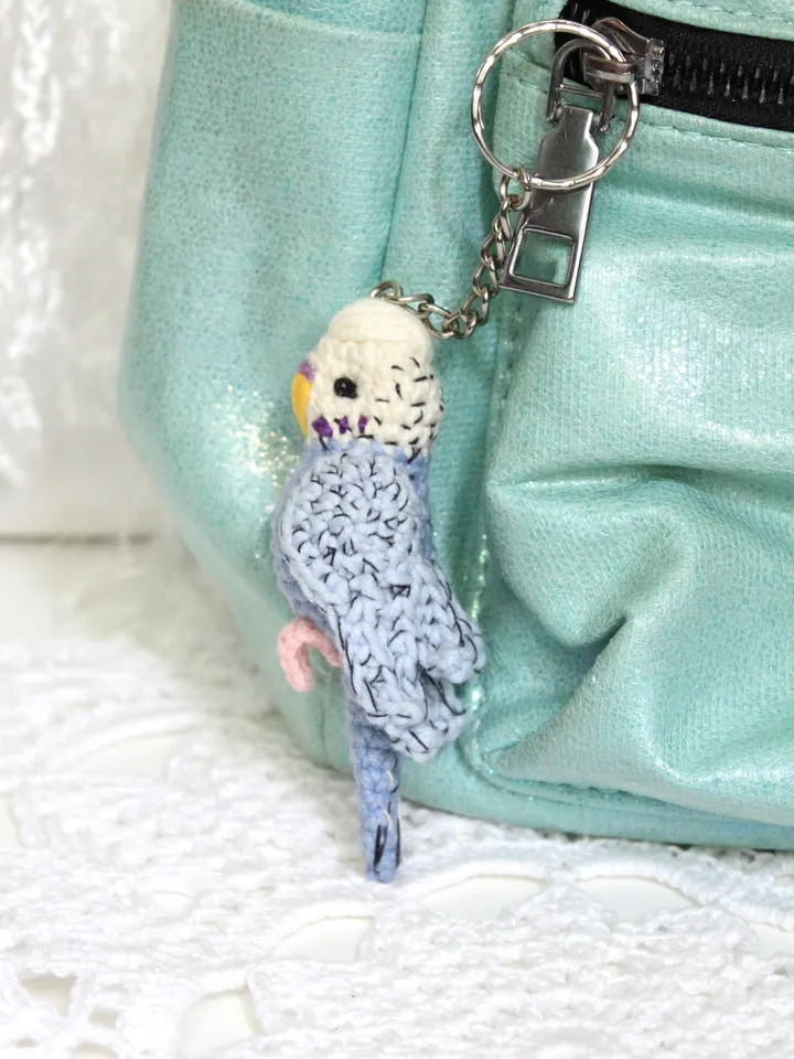 Budgie keychain crochet pattern PDF in English