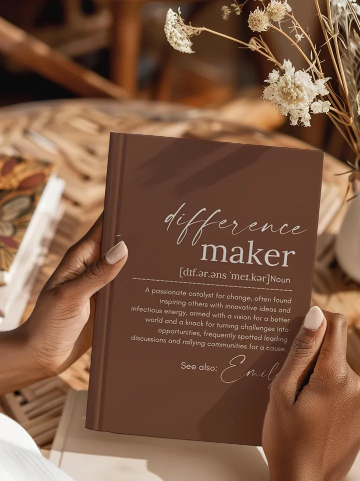 Personalized Difference Maker Journal with your name;  Difference Maker Definition Gift; Custom Coworker Gift Employee gift Mentor Leader