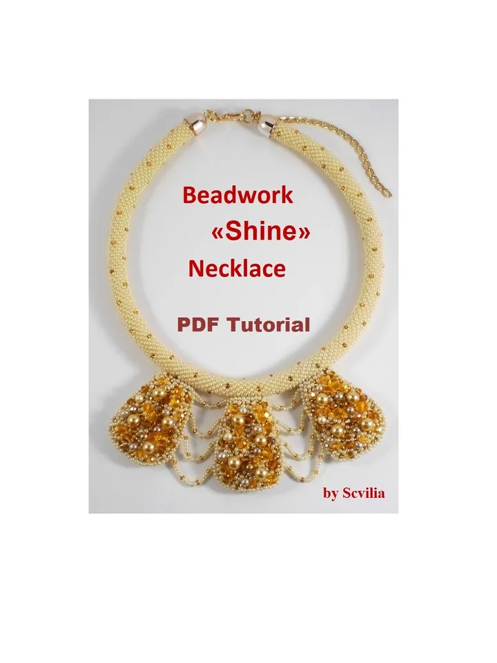 Bead crochet rope pattern for beading «Shine» necklace and bracelet, Tutorial Necklace DIY,beaded necklace, bead crocheting,PDF patterns