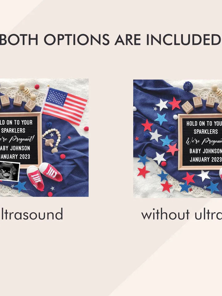 4th of July Baby Announcement Digital Pregnancy Announcement, USA Pregnancy Announcement Editable Digital Template