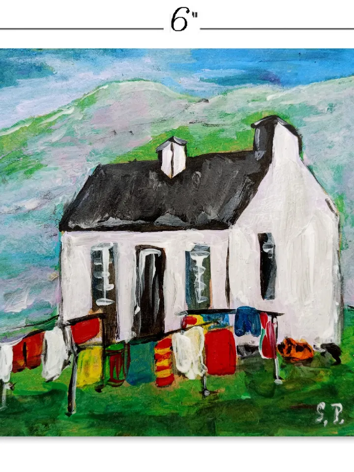 Scotland Art Original Small Oil Painting House Portrait Scottish Art Highland Painting Landscape Painting Scotland Gifts Cheap Original Art