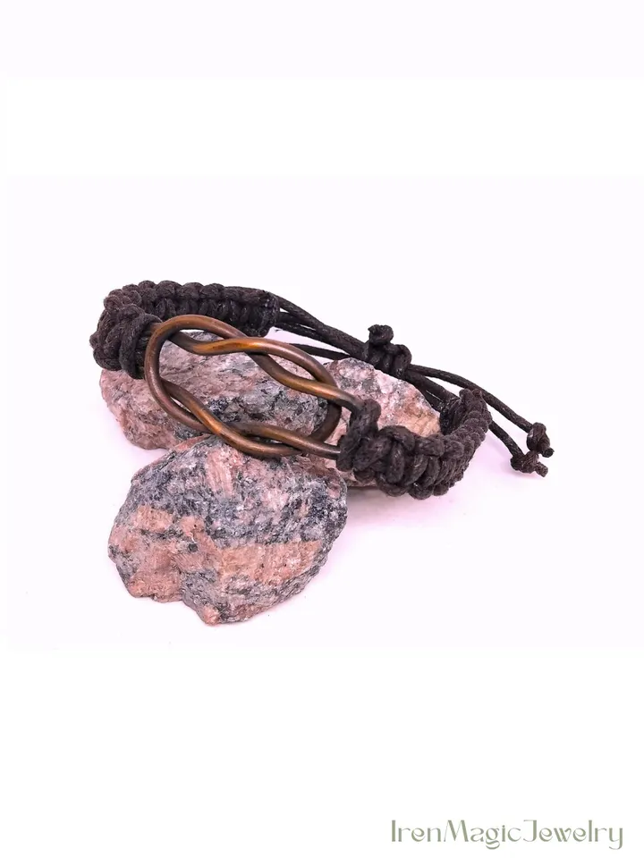 Nautical Cord Bracelet with Copper Knot for Men
