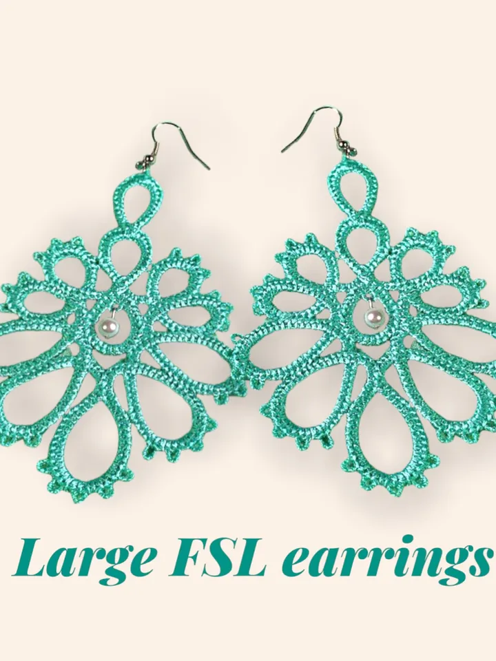 Free Standing Lace Earrings Tatting machine embroidery design FSL pattern digital embroidery design jewerly embroidery motif