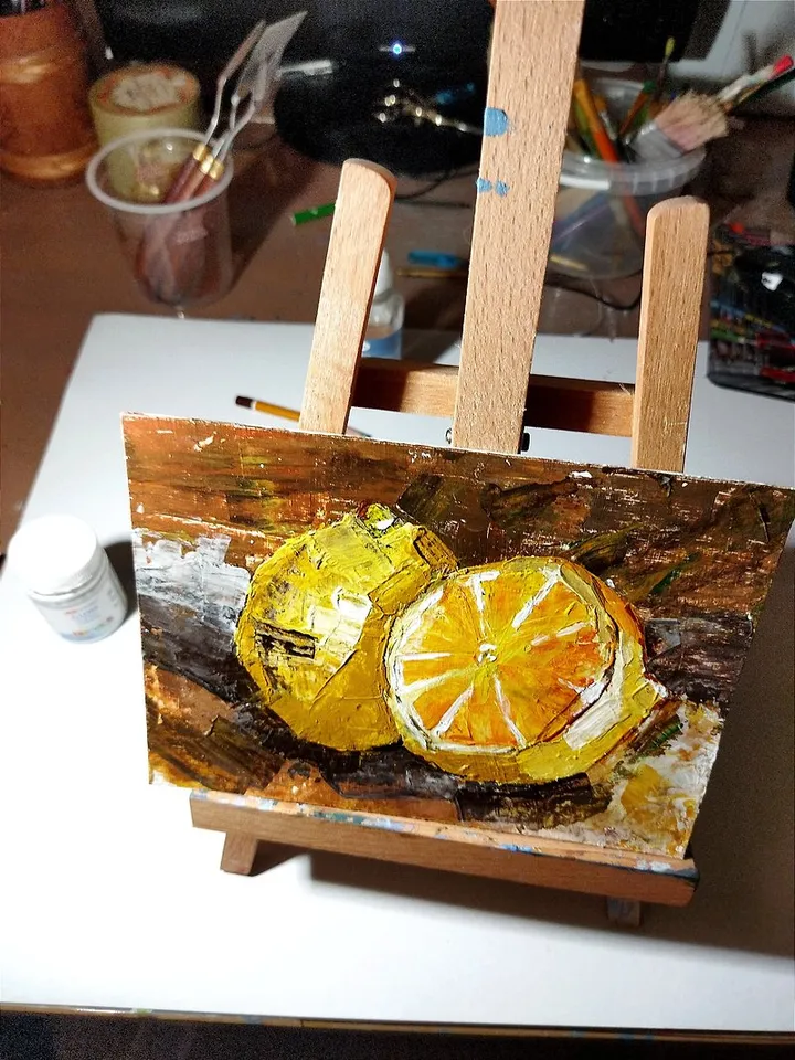 Painting yellow lemons painted fruit wall decoration