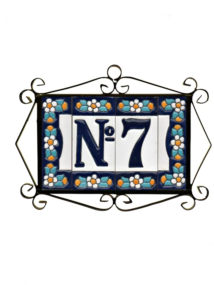 Ceramic letters and numbers 7.5cm. (3") for the wall - Hand-glazed in Spain - "ARTECER-Azul" models - Ceramic letters number -