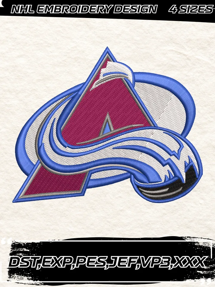 Colorado Avalanche Logos Embroidery Designs,NHL Logo Embroidery Files, Machine Embroidery Design File, 4 Sizes,Digital Download