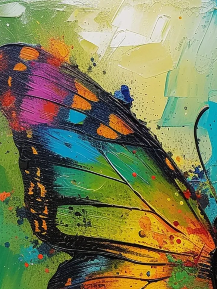 Original Colorful Butterfly Oil Painting On Canvas, Large Wall Art, Abstract Animals Painting, Office Wall Art, Custom Painting, Home Decor