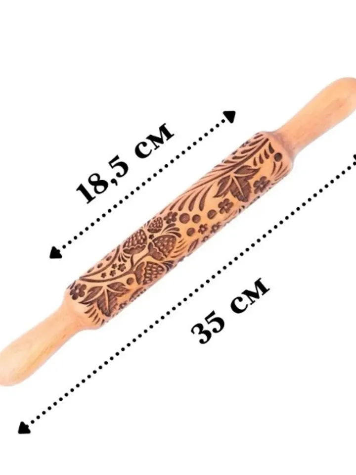 Rolling pin - embossed Wooden engraved rolling pin Dough with pattern Cookie stamp Carved molds Gingerbread
