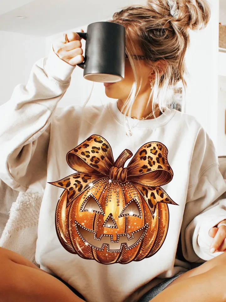 Leopard Coquette Bow Pumpkin Png, Sparkly Pumpkin Png, Fall Shirt Design, Fall Sublimation, Pumpkin Patch Png, Thanksgiving Png, Fall Png