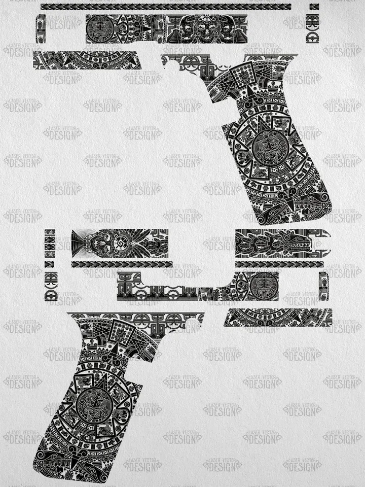 VECTOR DESIGN Glock 43 X Aztec calendar