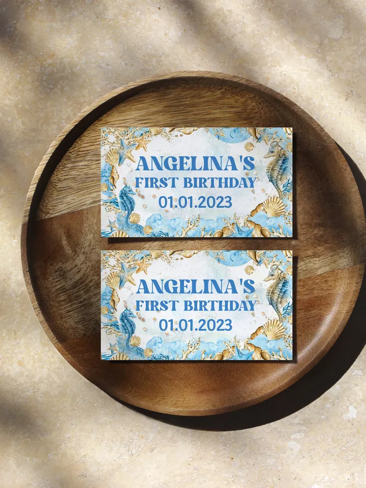 Editable Food Label ONEder the Sea First Birthday Label; Under the Sea Party; Ocean Party Birthday Template Instant Download; SE1