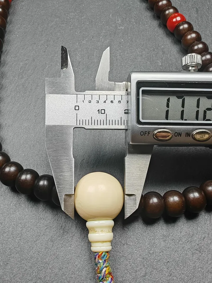 Gandhanra Old Tibetan 108 Prayer Beads,9.6mm Bodhi Root Bead Mala Necklace,Meditation Rosary,Spiritual Gift, 33" Length