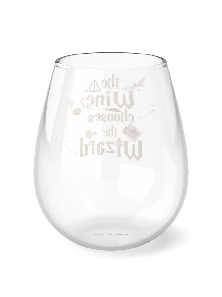 Stemless Wine Glass, wizarding world gift glass, the wine choses the wizard, Wizarding World inspired glass, Magical Gift, 11 75oz
