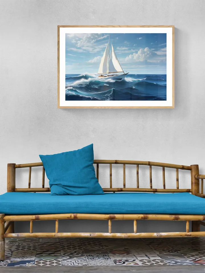 Sailboat wall art, Sailboat digital art, Sailboat poster