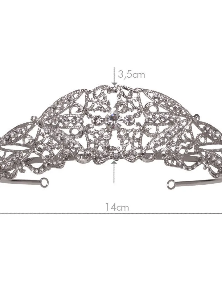 Tiara de boda de cristal Swarovski Art Déco para novia