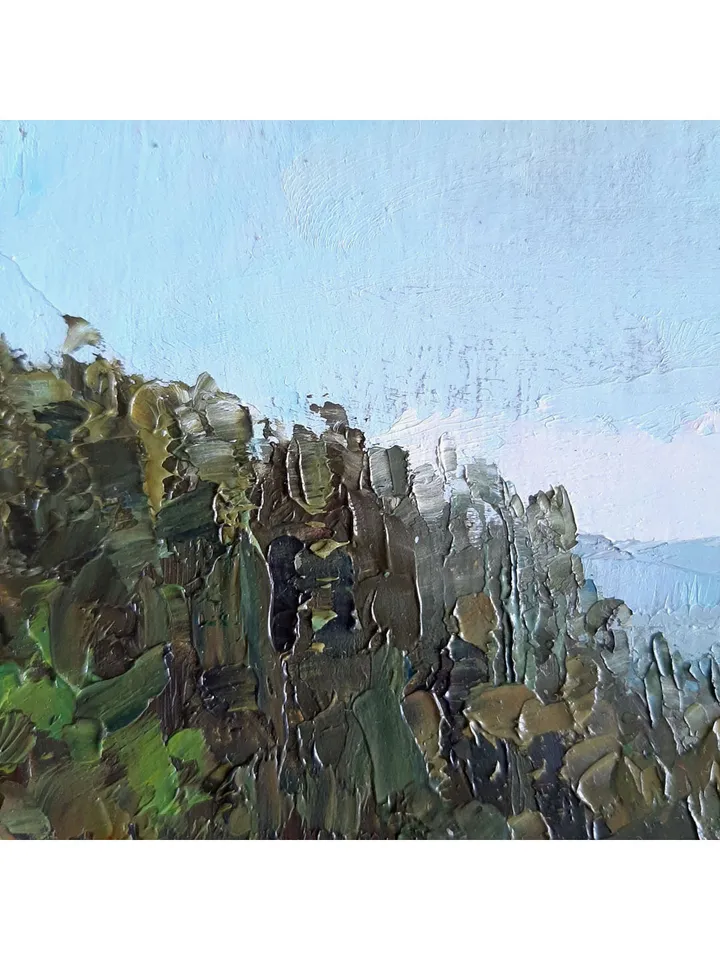 Vineyard Valley Painting 5x7" ORIGINAL PAINTING California Hill Artwork Natural Landscape Impressionist Signed by Marina Chuchko